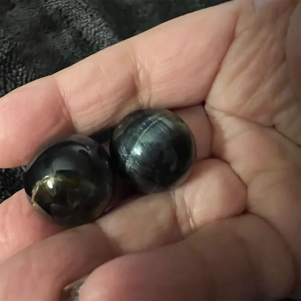 Blue Tiger Eye  Spheres Set of 2 Polished Natural Gemstone - Approx 20mm
